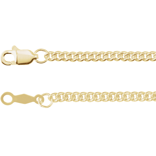 14K Gold-Filled Curb Chain Necklace, 2.25 mm