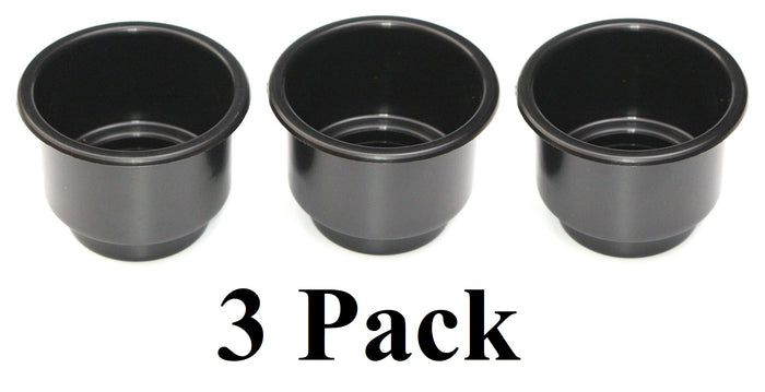 3-5/8" Black Jumbo Cup Holder Recessed Drop-in Inserts for Boat RV Car Truck Sofa