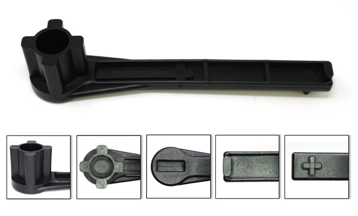 4-in-1 Gas and Bung Wrench Non Sparking Solid Drum Bung Nut Wrench (BLACK)