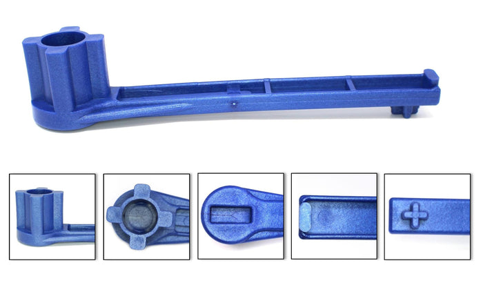 4-in-1 Gas and Bung Wrench Non Sparking Solid Drum Bung Nut Wrench (BLUE)