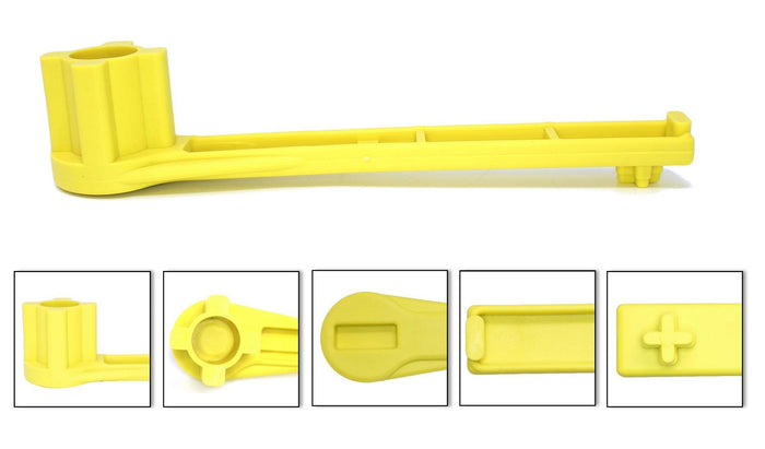 4-in-1 Gas and Bung Wrench Non Sparking Solid Drum Bung Nut Wrench (YELLOW)
