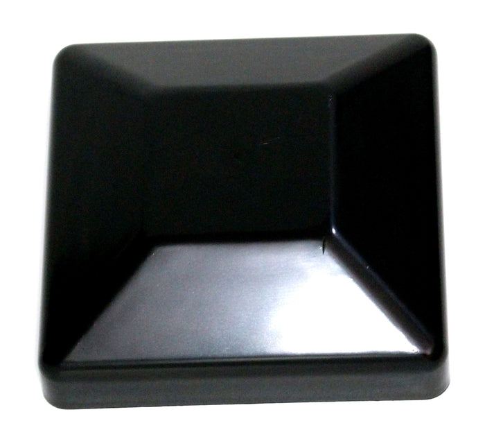 4x4 Nominal (3-5/8"x 3-5/8") Black Plastic Fence Post Caps with a smooth flat top