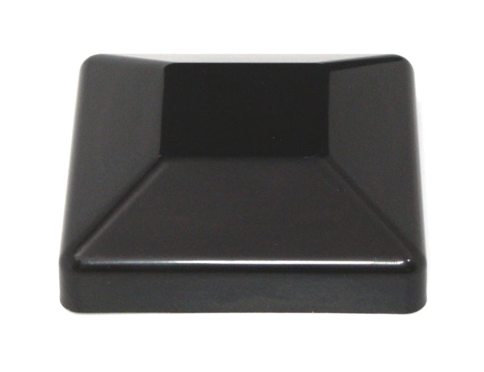 4x4 Nominal (3-5/8"x 3-5/8") Black Plastic Fence Post Caps with a smooth flat top