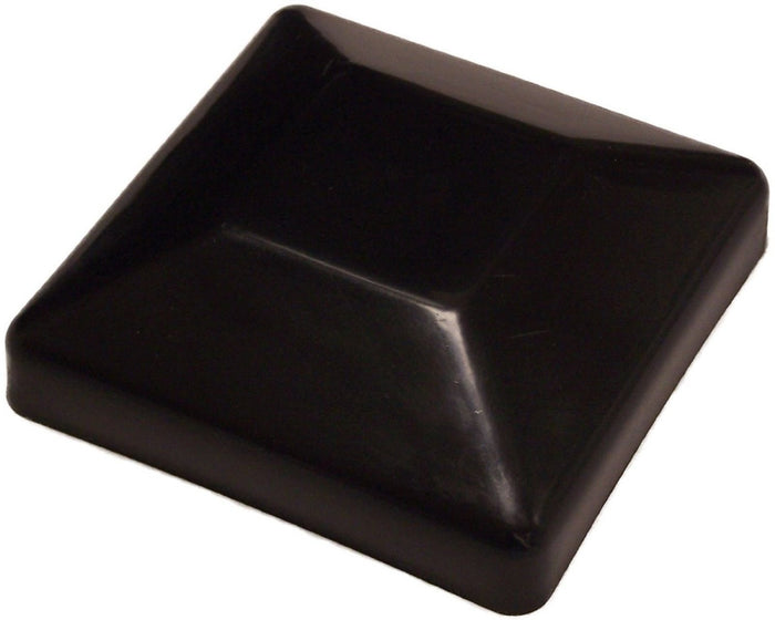 4x4 Nominal (3-5/8"x 3-5/8") Black Plastic Fence Post Caps with a smooth flat top