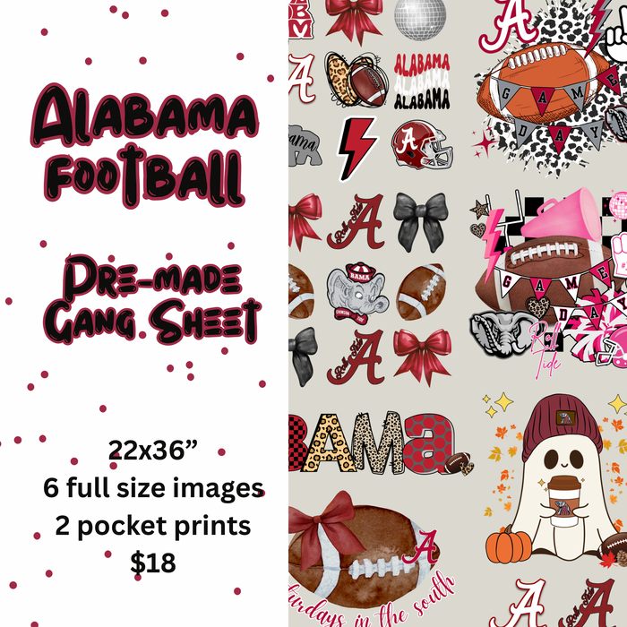 Alabama Football Mini Gang Sheet