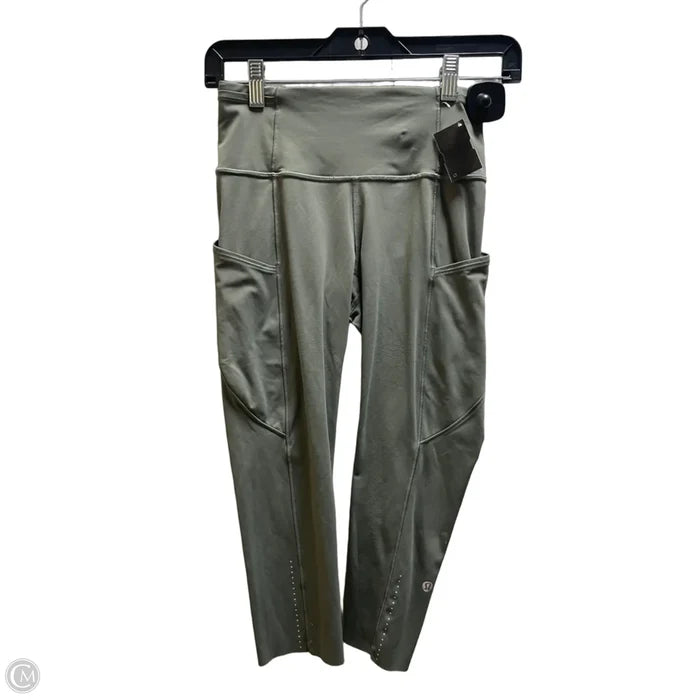 Athletic Capris By Lululemon In Green, Size: 4