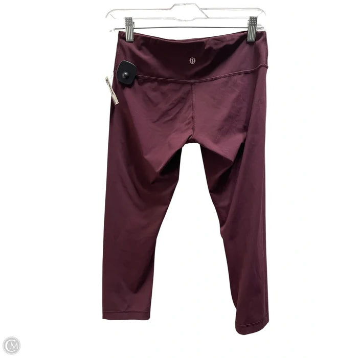 Athletic Capris By Lululemon In Maroon, Size: 6