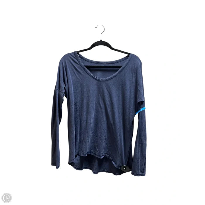 Athletic Top Long Sleeve Collar By Lululemon In Blue, Size: M