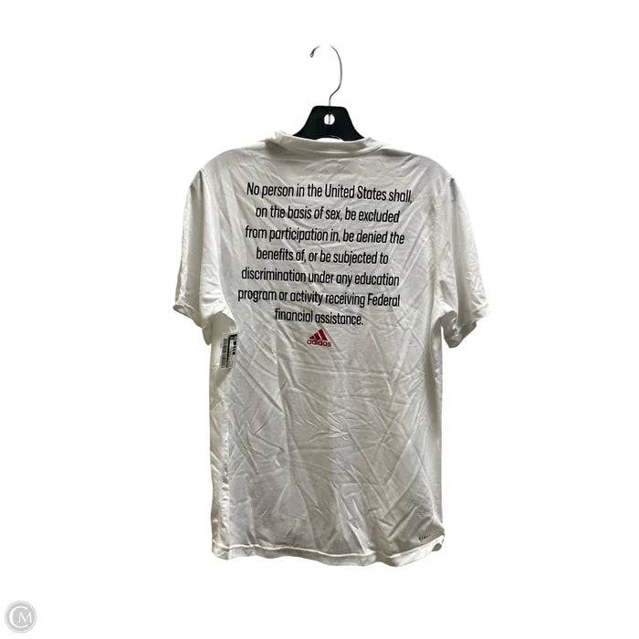 Athletic Top Short Sleeve By Adidas In White, Size: S