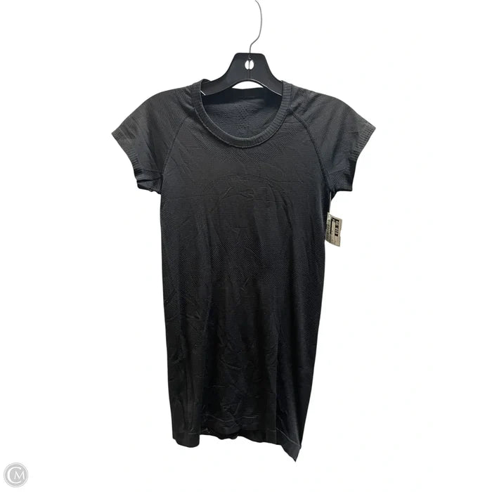Athletic Top Short Sleeve By Lululemon In Black, Size: 2