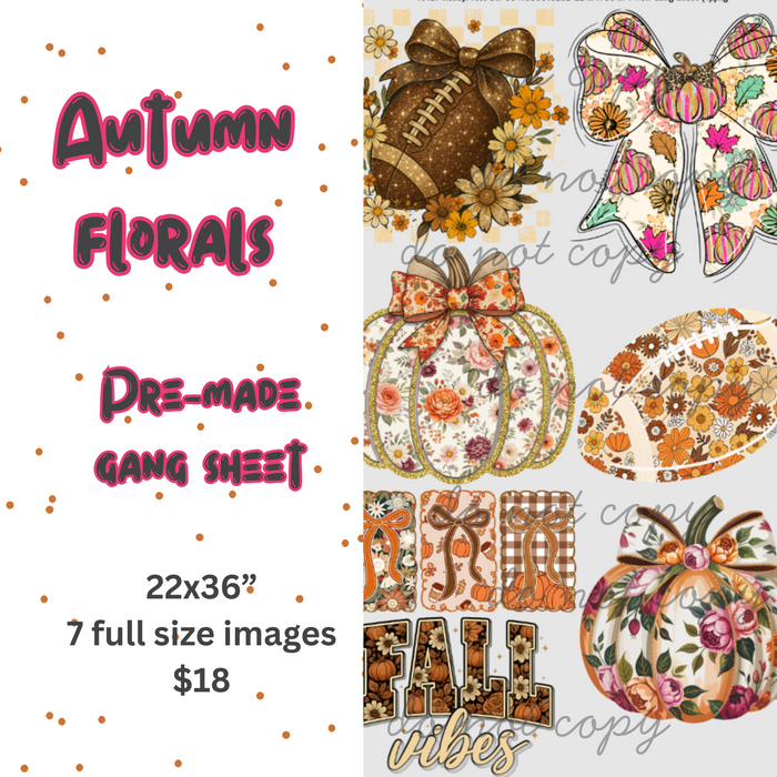 Autumn Florals Mini Gang Sheet