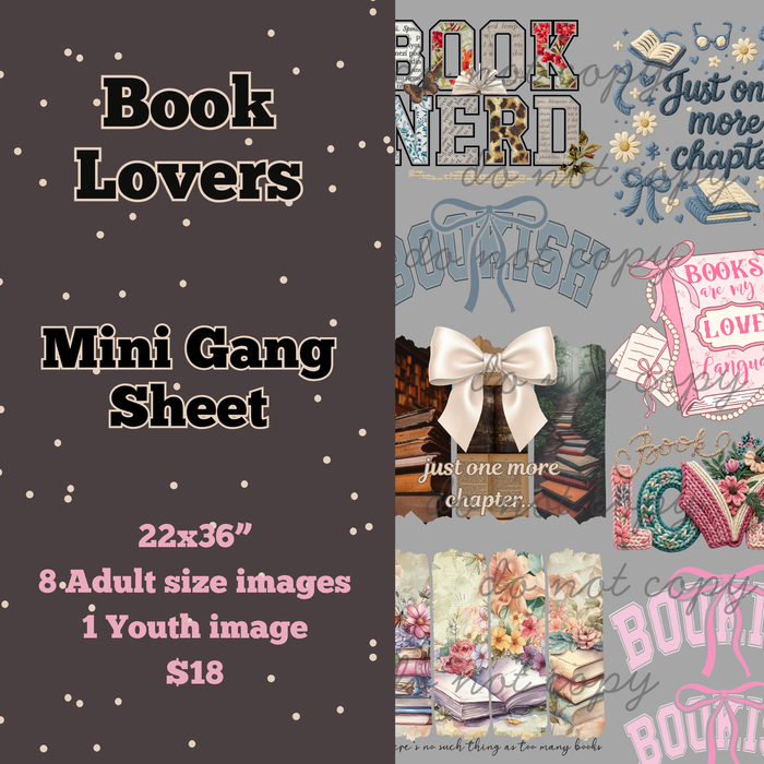 Book Lovers Mini Gang Sheet
