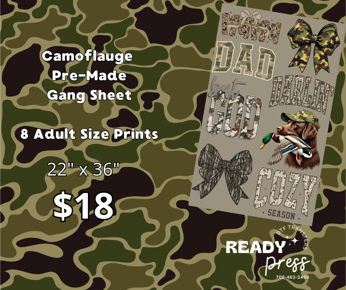 Camouflage Mini Gang Sheet