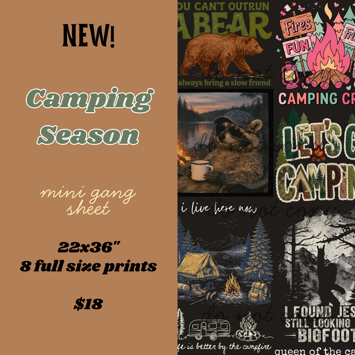 Camping Season Mini Gang Sheet
