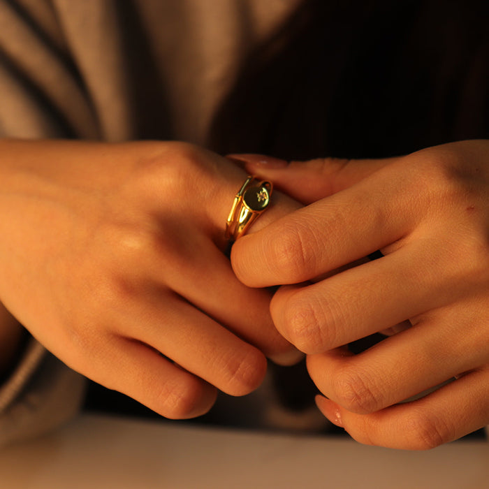 Celeste Star Adjustable Ring, 18k Gold-Plated Silver