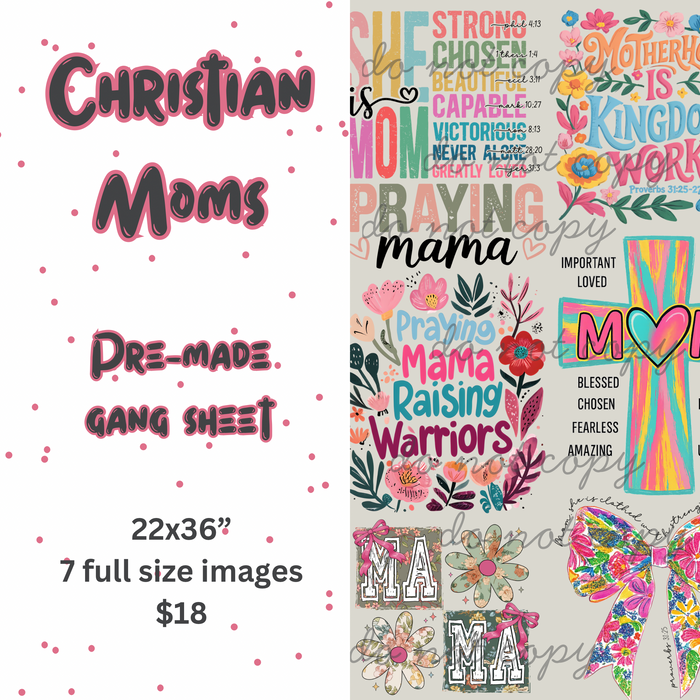 Christian Mother’s Day Mini Gang Sheet