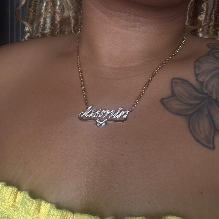 Crystal Custom Name Butterfly Necklace