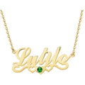 Custom Birthstone & Hearts Name Necklace