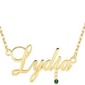 Custom Drop Birthstone Name Necklace