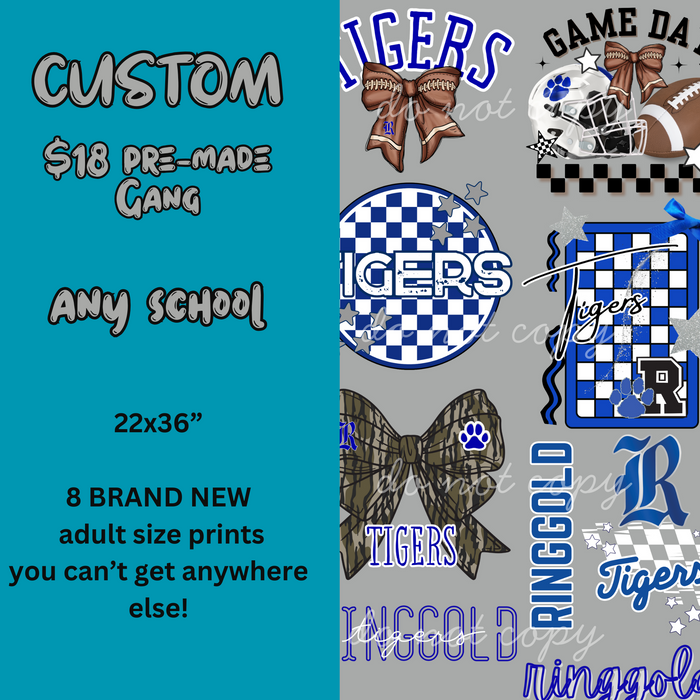 Custom Local Schools Mini Gang Sheet