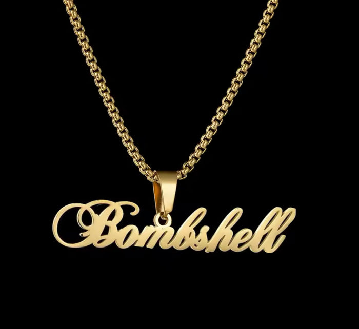 Custom Name Box Chain Necklace