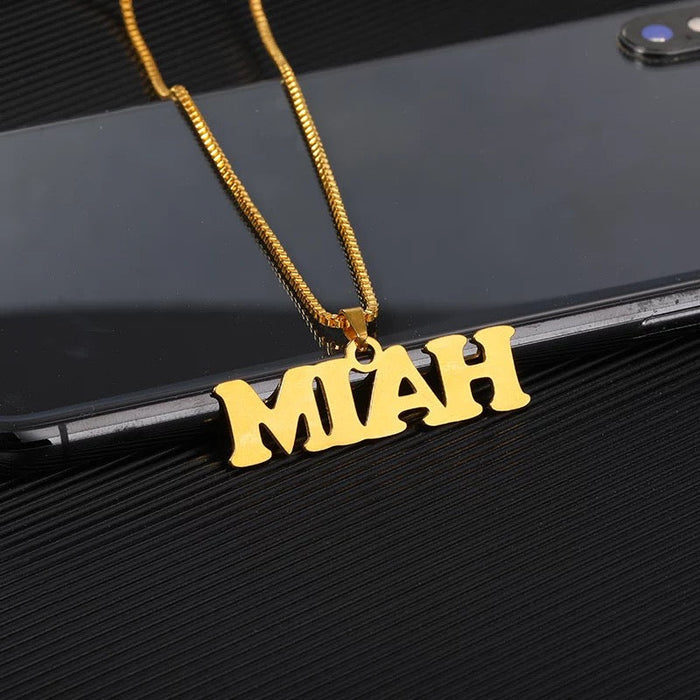 Custom Name Box Chain Necklace