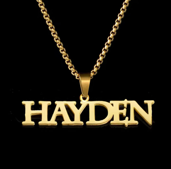Custom Name Box Chain Necklace
