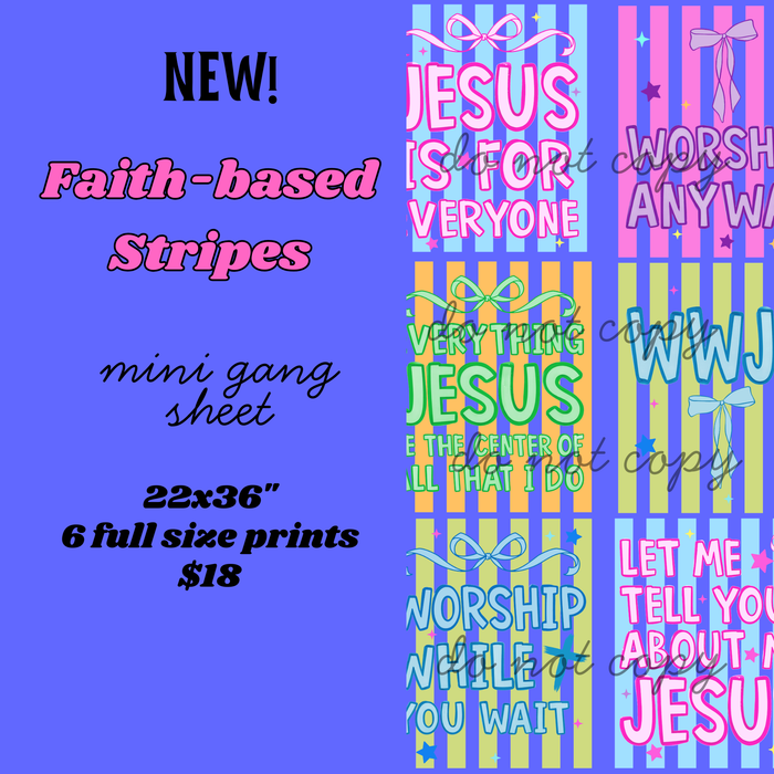 Faith-Based Stripes Mini Gang Sheet