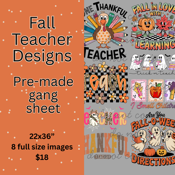 Fall Teacher Designs Mini Gang Sheet