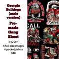 Georgia Bulldogs (Male Version) Mini Gang Sheet