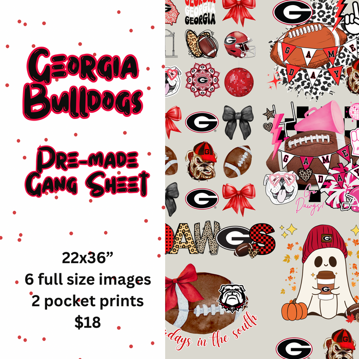 Georgia Bulldogs Mini Gang Sheet