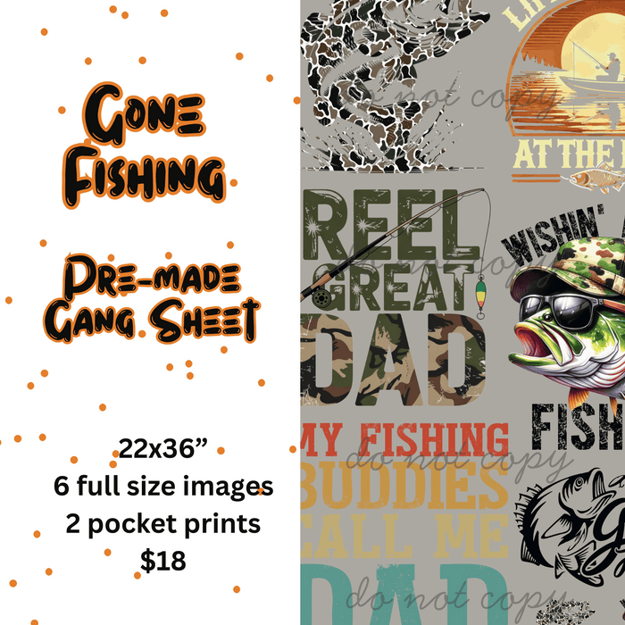 Gone Fishin' Mini Gang Sheet