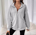 Half Zip Oversized Pullover Sweatshirt- PREORDER