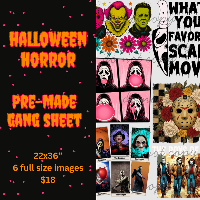 Halloween Horror Mini Gang Sheet