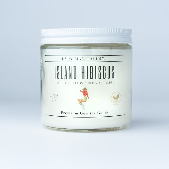 Island Hibiscus Tallow & Beeswax Candle | All Natural, Non-Toxic, Clean Burning
