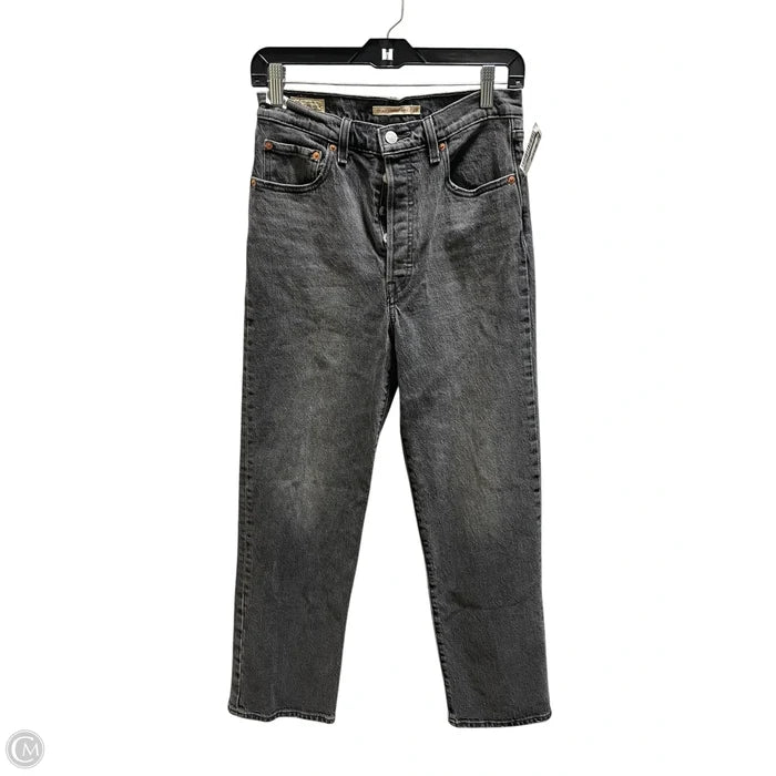Jeans Straight By Levis In Black Denim, Size: 6