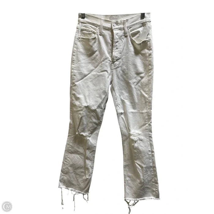 Jeans Straight By Mother In White, Size: 4