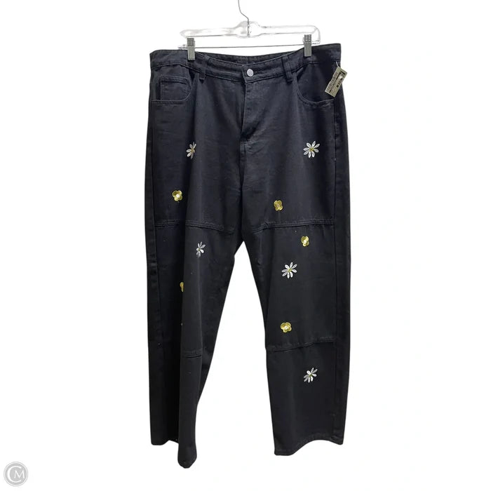 Jeans Wide Leg By Clothes Mentor In Black, Size: Xl