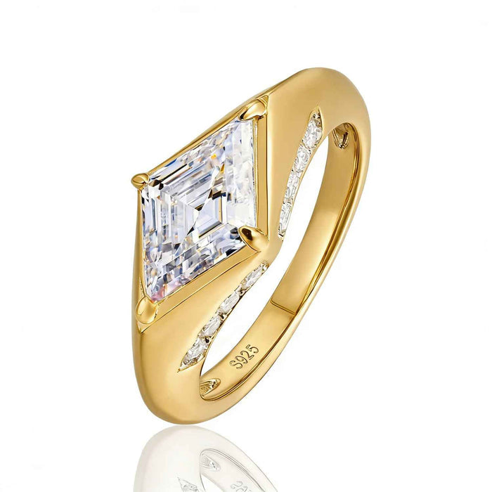 Lumière Rhombus 3.5CT Moissanite Engagement Ring Gold