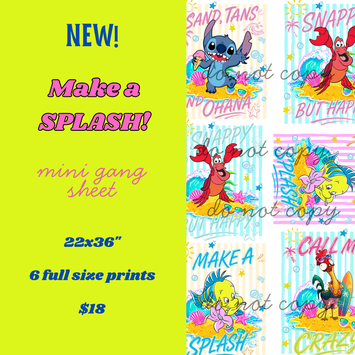 Make A Splash! Mini Gang Sheet
