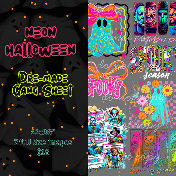 Neon Halloween Mini Gang Sheet