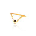 Noir Élégance  V-Shaped Zirconia Ring