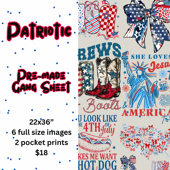 Patriotic Mini Gang Sheet