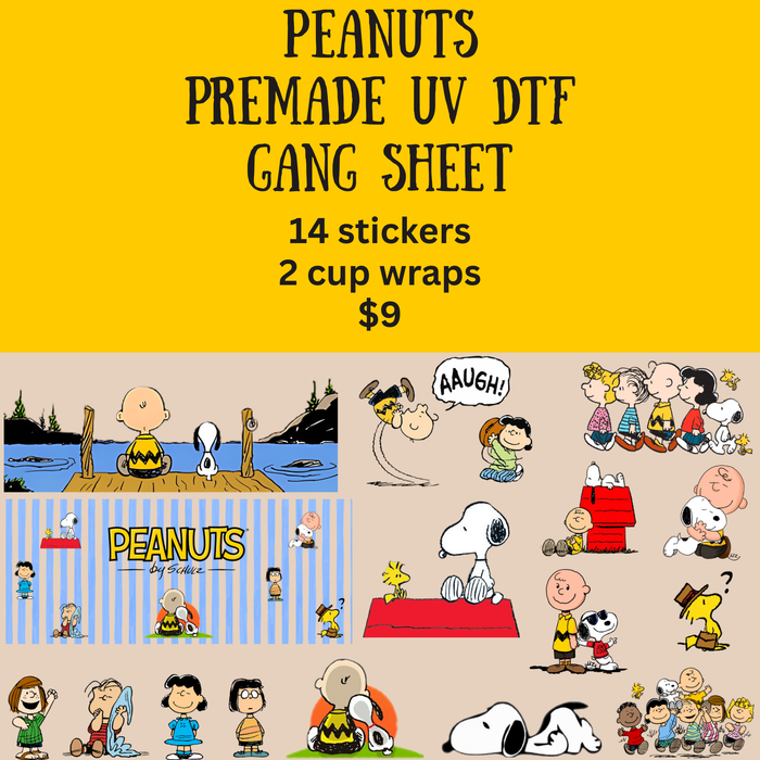 Peanuts UV DTF Gang Sheet