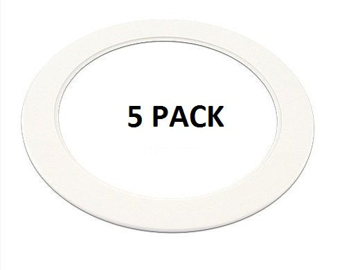 Plastic White Light Trim Ring Recessed Can 6" Inch Over Size Oversized Lighting Fixture