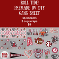 Roll Tide! UV DTF Gang Sheet