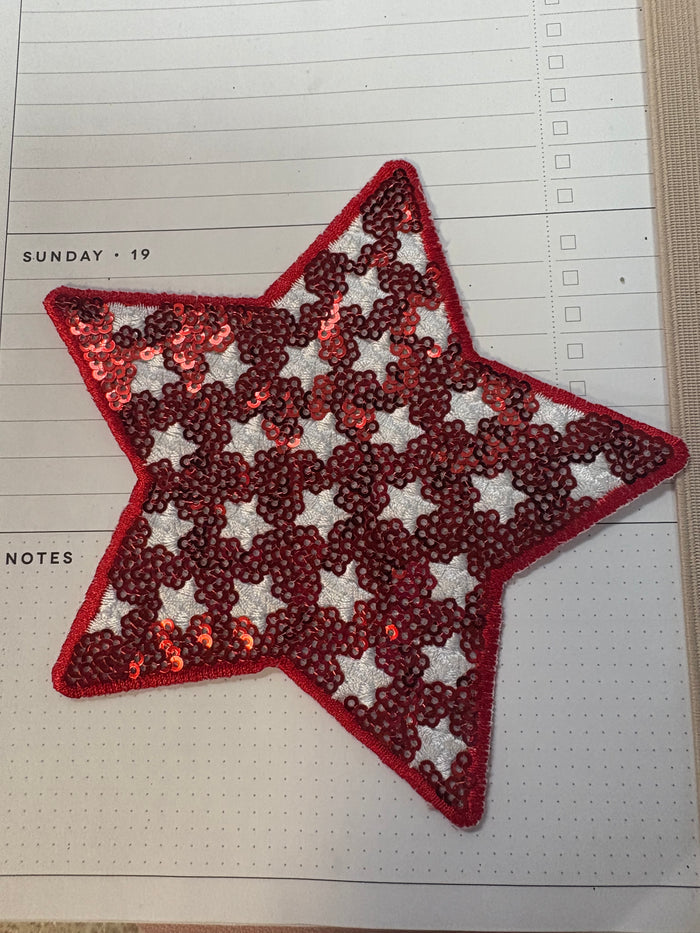 Sequin Patriotic Stars Patch