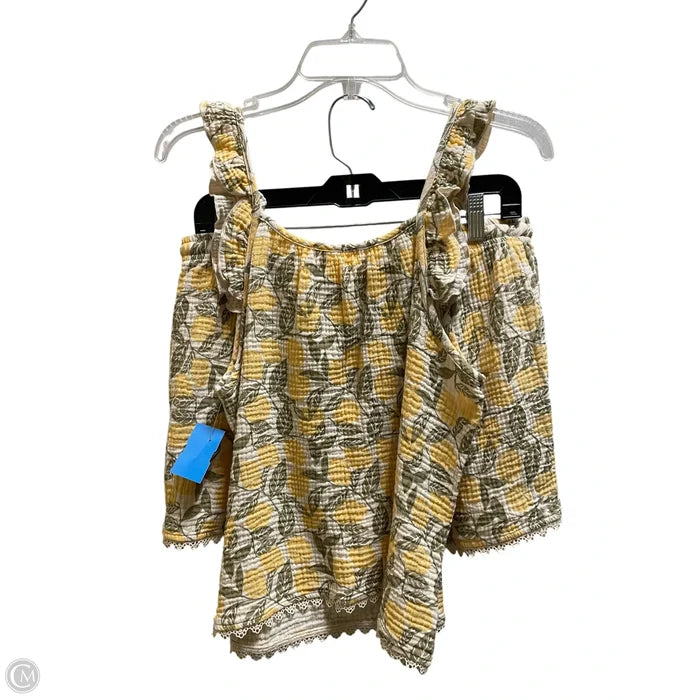 Shorts Set By Clothes Mentor In Green & Yellow, Size: L