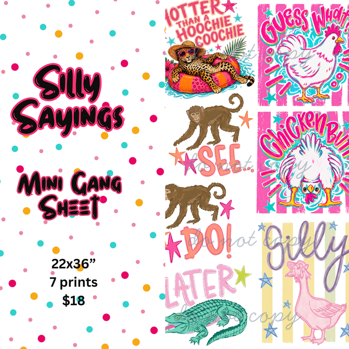 Silly Sayings Mini Gang Sheet