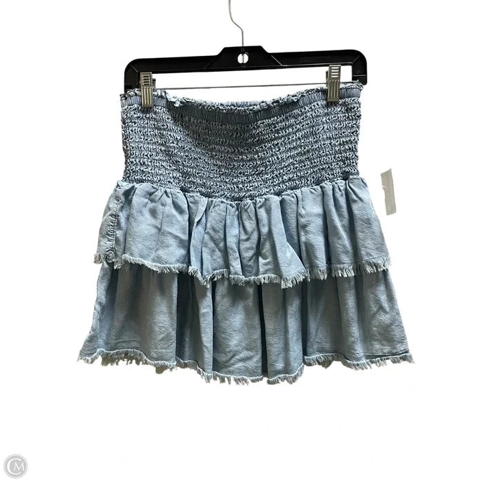 Skirt Maxi By Aerie In Blue Denim, Size: M
